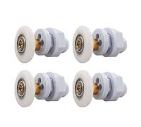 Qikuver 4PCS Shower Door Rollers, Copper Rod Pulley, Strong Load-Bearing Capacity, Ultra-Quiet Shower Glass Door Rollers Replacement, for The Bathroom Glass Sliding Door Pulleys/Wheels (27MM)