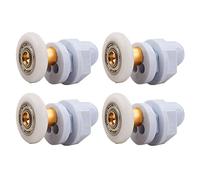 Qikuver 4PCS Shower Door Rollers, Copper Rod Pulley, Strong Load-Bearing Capacity, Ultra-Quiet Shower Glass Door Rollers Replacement, for The Bathroom Glass Sliding Door Pulleys/Wheels (23MM)