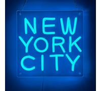 QiLand OPEN Neon Signs for Bedroom Light Acrylic Handmade Neon Advertising Led Light Cutout Night Light for Shop Room Beer Bar Window Pub Home Party Decoration (NEW YORK CITY)