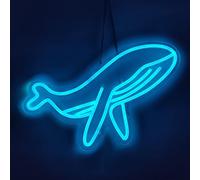 QILAND Whale Neon Sign Super Bright Acrylic Handmade Led Light Neon Light Whale Sign for Shop Window Store Display Beer Bar Nightclub Grand Opening Gift (Whale 2)
