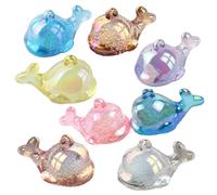 QILANJO 10 Pcs Resin Whale Charms 45 mm Plastic Hanging Sea Animals Pendants for DIY, Keychain, Jewelry Making, Home Ornament, Glass Colors