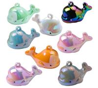 QILANJO 10 Pcs Resin Whale Charms 45 mm Plastic Hanging Sea Animals Pendants for DIY, Keychain, Jewelry Making, Home Ornament, Solid Colors