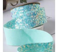 QILANJO 10 Yard Bling Sequin Ribbon Single Side Sparkling Flat Sequin Trim Inelastic Spangle Lace Fabric for DIY Crafts Sewing Clothing Embellishments Party Decor, 4 cm-Green