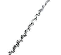 QILANJO 10 Yard Plastic Rhinestone Chain Trim 1 Inch Width Arc Shaped Bling Artificial Diamond Beaded Chain for DIY Crafts Sewing Shoes Hats Bags Clothing Accessories Wedding Bouquet Decor, Silvery