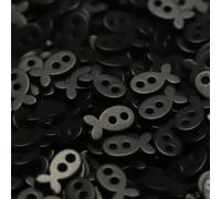 QILANJO 100 Pcs Black Fish Buttons 15mm Small 2 Holes Resin Sewing Flatback Replacing Buttons Bulk for Shirts Dresses Hats Embellishments Crafts