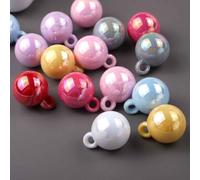 QILANJO 100 Pcs Hanging Acrylic Beads Charms 16 mm Plastic Loose Beads with Hanging Loop for DIY, Keychain, Necklace, Jewelry Making, Christmas Pendants Ornament, Multicolor, Round Shape