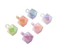 QILANJO 100 Pcs Hanging Acrylic Beads Charms 16 mm Plastic Loose Beads with Hanging Loop for DIY, Keychain, Necklace, Jewelry Making, Christmas Pendants Ornament, Multicolor, Diamond Shape