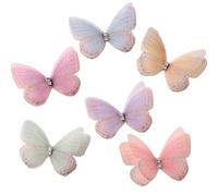 QILANJO 100 Pcs Organza Butterfly Decor 2 Inch Double Layers Lace Artificial Butterfly Applique for Crafts, Sewing, Doll Costume, Gift Box, Photo Props, Party Decor