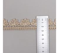 QILANJO 15 Yards Flower Lace Trim 1.2 Inch Scalloped Braid Lace Edge Trim Embroidery Fabric Ribbon for Sewing, DIY, Wedding Decor, Home Decor, Brown