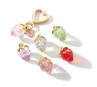 QILANJO 20 Pcs Acrylic Strawberry Pendant Charms with Hanging Ring Resin Fruit Hanging Pendants for DIY, Keychains, Bag Ornaments, Jewelry Making, Decor, 6 Colors