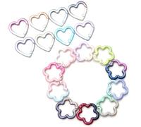 QILANJO 20 Pcs Alloy Spring Clasps Heart & Flower Shaped Snap Trigger Clips Open Hoop Ring Buckles for Dolls Keychain Charms Findings Pendents Bags Decor DIY, Mixed Color