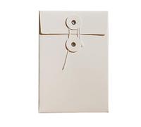 QILANJO 20 Pcs Kraft Paper Envelopes with Button and String Tie Closure Vintage Storage Envelope Pockets for Cards, Invitations, Photo, Files, 4.5x6.7 inch, White
