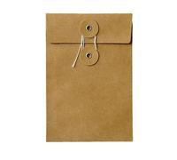 QILANJO 20 Pcs Kraft Paper Envelopes with Button and String Tie Closure Vintage Storage Envelope Pockets for Cards, Invitations, Photo, Files, 4.5x6.7 inch, Brown