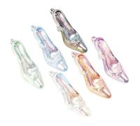 QILANJO 20 Pcs Mini Acrylic Shoes Pendant Charms 1.8 inch High Heel Shoes Shaped Hanging Ornament with Loop Bulk for DIY, Micro Scene Ornament, Key Chain, Car Hanging Pendants, Decor, Multicolor