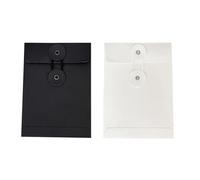 QILANJO 20 Pcs Mini Envelopes with Button & String Tie Closure, Cute Kraft Paper Envelope Pockets for Gift Cards, Invitations, Photo, Scrapbooking Files, Earrings, Black and White