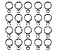 QILANJO 20 Pcs Round Swivel Buckles Alloy Hanging Spring Snap Clip Rings Charms Decor for Pendents Bags Accessories Dolls Decor Keychain, Black
