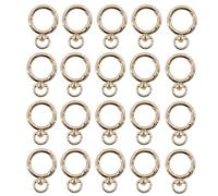 QILANJO 20 Pcs Round Swivel Buckles Alloy Hanging Spring Snap Clip Rings Charms Decor for Pendents Bags Accessories Dolls Decor Keychain, Gold