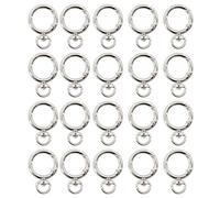 QILANJO 20 Pcs Round Swivel Buckles Alloy Hanging Spring Snap Clip Rings Charms Decor for Pendents Bags Accessories Dolls Decor Keychain, Silver