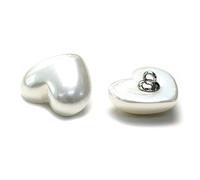 QILANJO 20 Pcs White Heart Button 20mm Faux Pearl Shank Resin Button for Coats Suits Sweater Decor Crafts