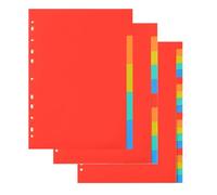 QILANJO 3 Sets Binder Dividers 5/10/20 Tabs Plastic Index Dividers with 11 Holes, A4 Plastic File Dividers for Home School Office Organization, Multicolor, Style-Blank
