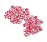 QILANJO 40 Pcs Heart Star Resin Charms Red White Plaid No Hole Flatback Beads Decor for Arts Crafts Hairclip Cellphone Case Jewelry Making Shoes Decor Scrapbooking, 0.7 Inch