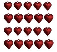 QILANJO 40 Pcs Red Heart Charms Plastic 3D Heart Beads Pendent with Hanging Ring for Jewelry Making Keychain Craft Decor DIY，Small+Large