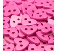 QILANJO 40 Pcs Resin Heart Buttons 2 Holes Flatback Sewing Buttons Fastening Bulk for Coats Skirts Replacement Crafts Decor, Pink-1.1x0.86 inch
