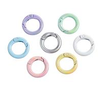 QILANJO 40 Pcs Spring O Ring Buckles Metal Snap Trigger Spring Carabiner Charms for Craft Keychain Pendents Bracelets Dolls, 18 mm