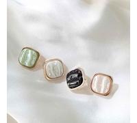 QILANJO 40 Pcs Square Shank Buttons 10 mm Gold Metal Base Faux Shell Sewing Buttons Bulk for Women Dress Skirts Shirts Crafts Decor, White/Black/Green/Beige