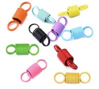 QILANJO 50 Pcs Double Ring Connector Spring Shaped Keychain Connectors Linking Ring Charms for Craft Pendents Bag Doll Decor, Multicolor