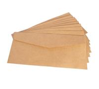 QILANJO 50 Pcs Kraft Paper Envelopes 8.7 * 4.3 inch Stationery Envelopes for Invoices, Invitations, Letters, Business Mailings, Brown