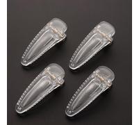 QILANJO 50 Pcs Plastic Hair Clips Base Unfinished Clear Hair Claw with Single Prong Bulk for Handmade Hairclip DIY Art Crafts, 1.8 Inch-Angular