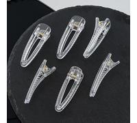 QILANJO 50 Pcs Plastic Hair Clips Base Unfinished Clear Hair Claw with Single Prong Bulk for Handmade Hairclip DIY Art Crafts, 2.4 Inch-Angular