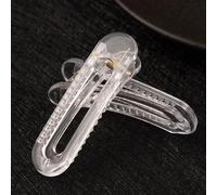 QILANJO 50 Pcs Plastic Hair Clips Base Unfinished Clear Hair Claw with Single Prong Bulk for Handmade Hairclip DIY Art Crafts, 2.4 Inch-Round