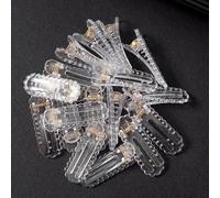 QILANJO 50 Pcs Plastic Hair Clips Base Unfinished Clear Hair Claw with Single Prong Bulk for Handmade Hairclip DIY Art Crafts, 1.8 Inch-Round