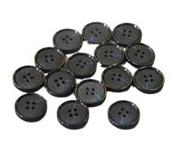 QILANJO 50 Pcs Resin Sewing Buttons 23 mm Round Black Buttons 4 Hole Manual Clothing Buttons Bulk for Crafts Uniform Coats Clothing