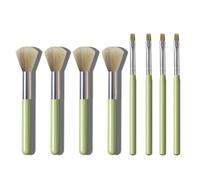 QILANJO 8 Pcs/Set Nail Art Brushes Nail Cleaning Brushes, Dust Powder Cleaning Brush Nail Gel Application Brush for Women Manicure Care Nail Art, Green