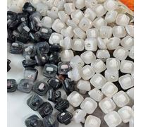 QILANJO 80 Pcs Square Mushroom Resin Button with Bling Rhinestone 11mm Sewing Shank Buttons Bulk for Dress Coats Suits Decor Crafts Embellishments, White and Grey