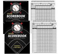 Qilery 2 Pcs Softball Scorebook Baseball Score Keeping Book 35 Games Score Book Large Print Baseball Scorebook Official College Coaching Accessories for Stats Scorekeepers, 11.6 x 8.3''(Classic)