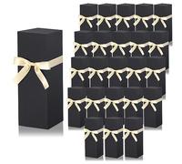 Qilery 24 Pcs Gift Boxes for Sublimation Tumblers Gift Box with Ribbon for 12oz, 20oz, 30oz Heat Press Sublimation Blanks Tumblers Skinny Tumbler Boxes for Shipping Wrapping(Black)