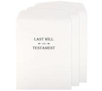 Qilery 3 Pieces Oversized Last Will And Testament Envelopes 10.2 x 12.9 Inch Self Adhesive Tear Resistant Envelopes White Large Mailing for Home Office Business Supplies