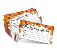Qilery 300 Pcs Thanksgiving Church Offering Envelopes Church Supplies 6 x 3.15 Inches Tithes and Offering Envelopes for Church Autumn Leaves Business Mailing Envelopes for Church Donations Occasions