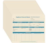 Qilery 50 Pcs Employee File Folders, Letter Size, Classic Style, Beige with Black Lettering, 3 Pocket, Straight Top Cut