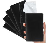 Qilery 6 Pack Waterproof Notebook 3.5"x5.5" Weatherproof Pocket Notepad Small All Weather Paper Notebook for Police Memo Pad for Outdoor Taking Notes Journal Office School(Black,Lined)