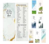 Qilery 64 Pieces Books of The Bible Bookmarkers Large Print Christian Gifts Book Markers for Reading Christian Religious Bookmarks for Lovers Readers Office Supplies Gift
