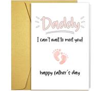 Qiliji Father's Day Card from Bump, Happy Father's Day Card for New Dad, First Father's Day Card for Dad-To-Be, Daddy I Can't Wait To Meet You