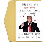 Qiliji Funny Trump Birthday Card for Mom, Moms Birthday Card from Daughter Son, Donald Trump Mother's Day Cards Gift, Christmas Gifts for Mother, You Are A Great Mom Cards