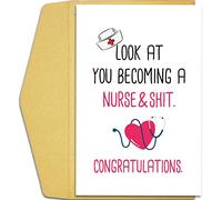 Qiliji New Nurse Card, Funny Nursing School Graduate Card, Nurses Graduation Cards, Nursing Degree Grad Cards, Becoming A Nurse Congratulations Gifts