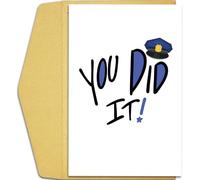 Qiliji Police Academy Graduation Card, Police Promotion Card, Policeman Congratulations Card, Officer You Did It Card