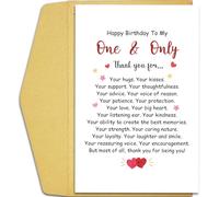 Qiliji Romantic Birthday Card for Him Her, Heartfelt Birthday Card for Husband Boyfriend Wife Girlfriend, Bday Card for Men Women, Happy Birthday To My One & Only